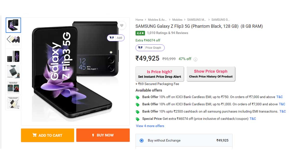 Samsung Galaxy Z Flip 3 is the cheapest flip/fold you can buy right now